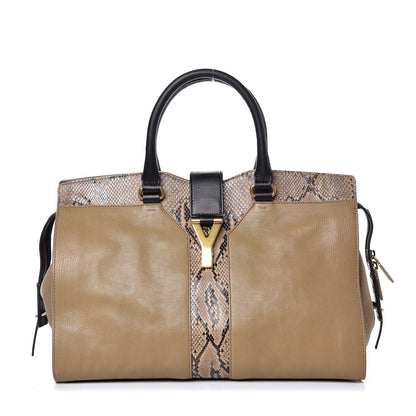 Saint Laurent Calfskin Python Medium Cabas Chyc Brown 1 of 15