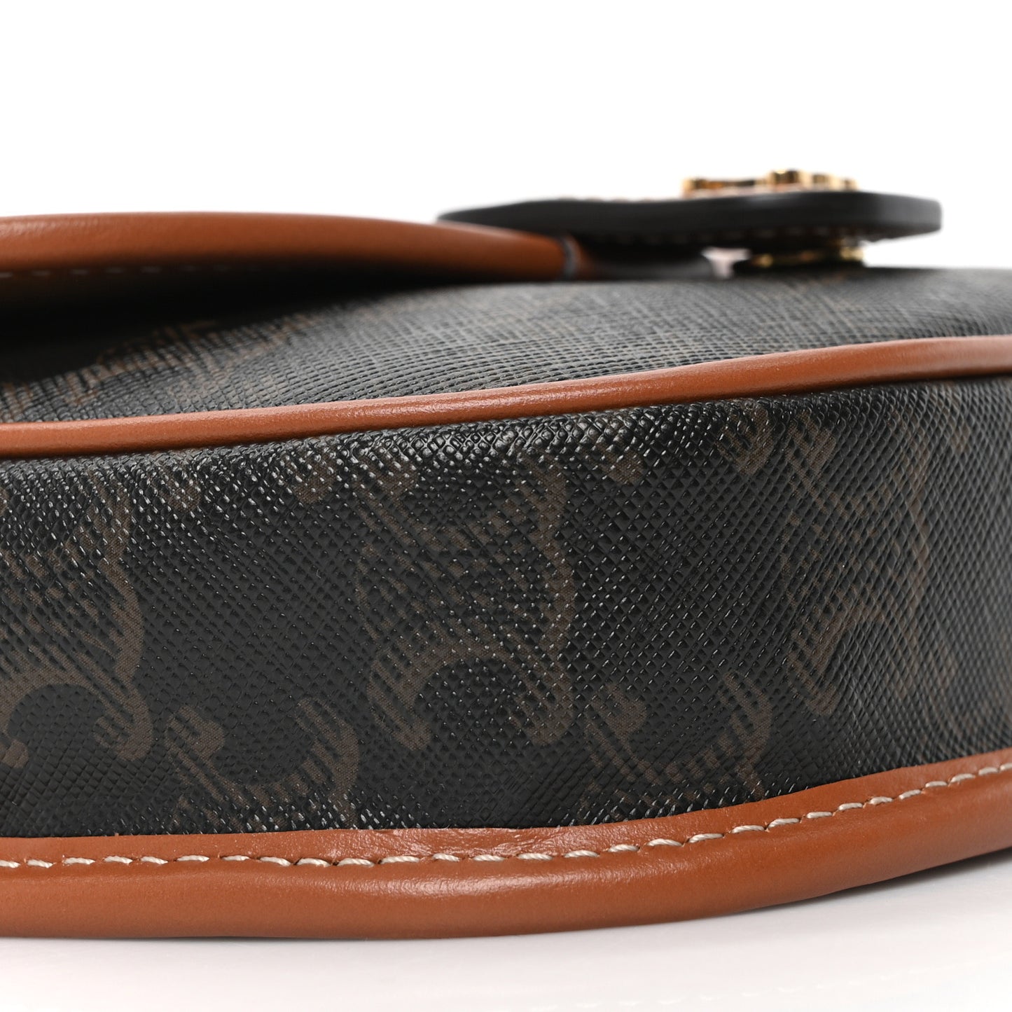 Canvas Calfskin Triomphe Mini Besace Tan