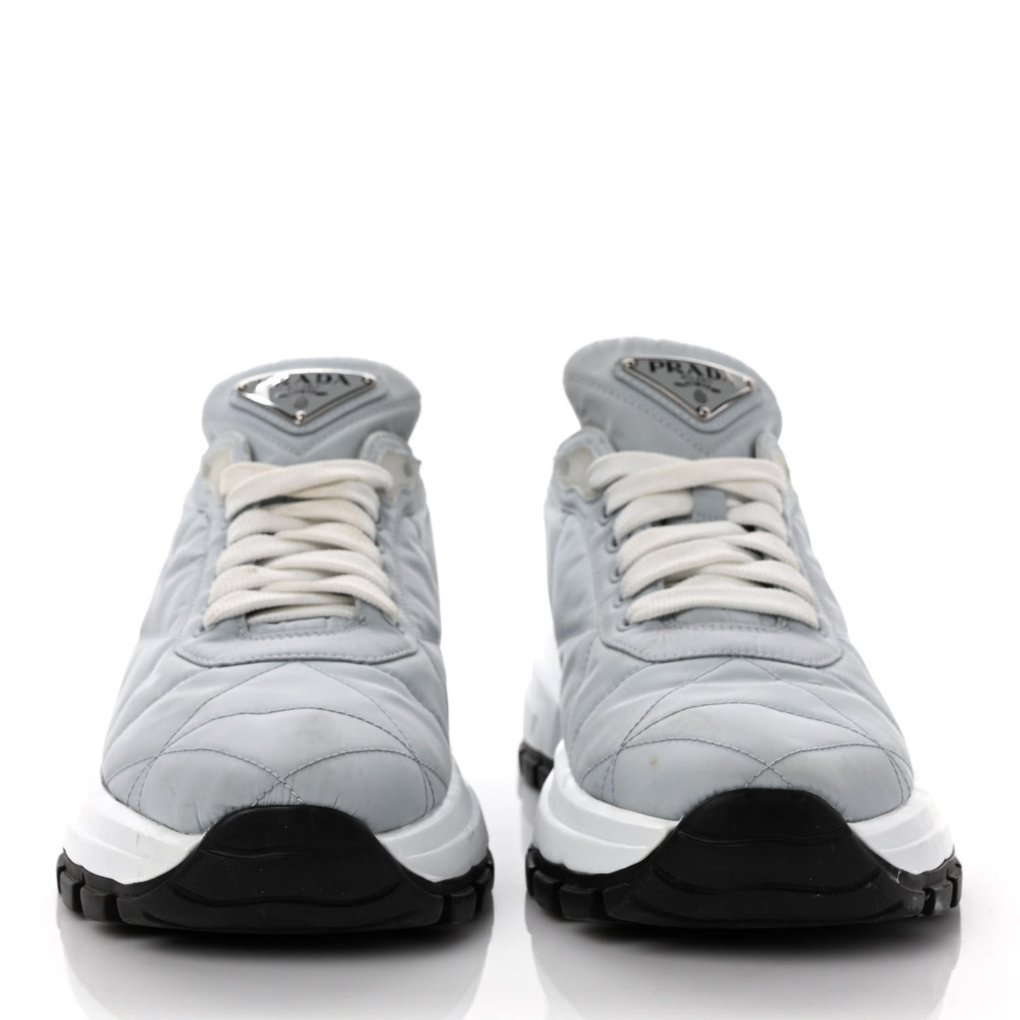 Re-Nylon Piuma Metal Triangle Logo Quilted 45mm Sneakers 37.5 Fiordaliso