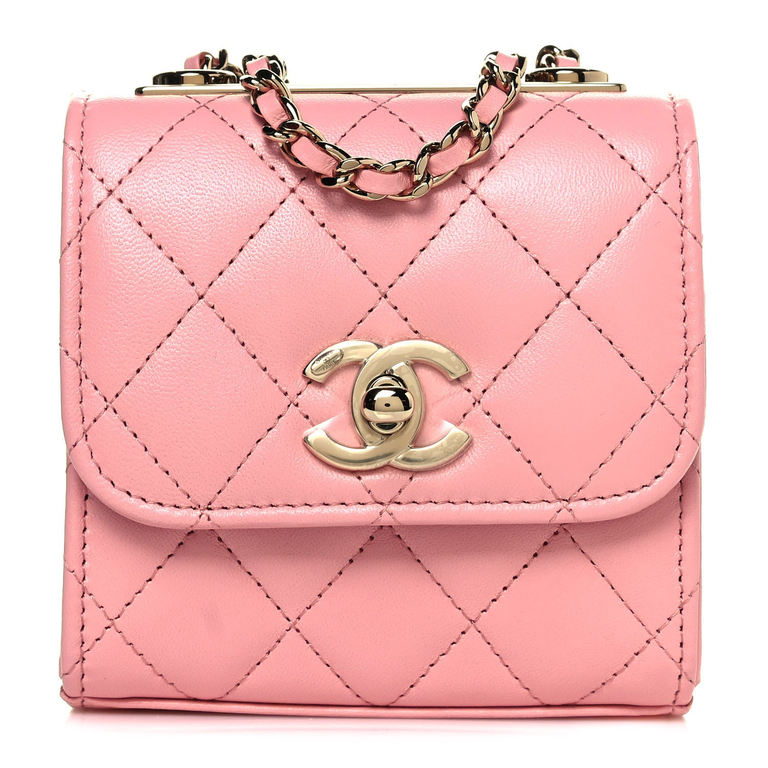 Chanel Lambskin Quilted Mini Trendy CC Clutch With Chain Pink 1 of 12