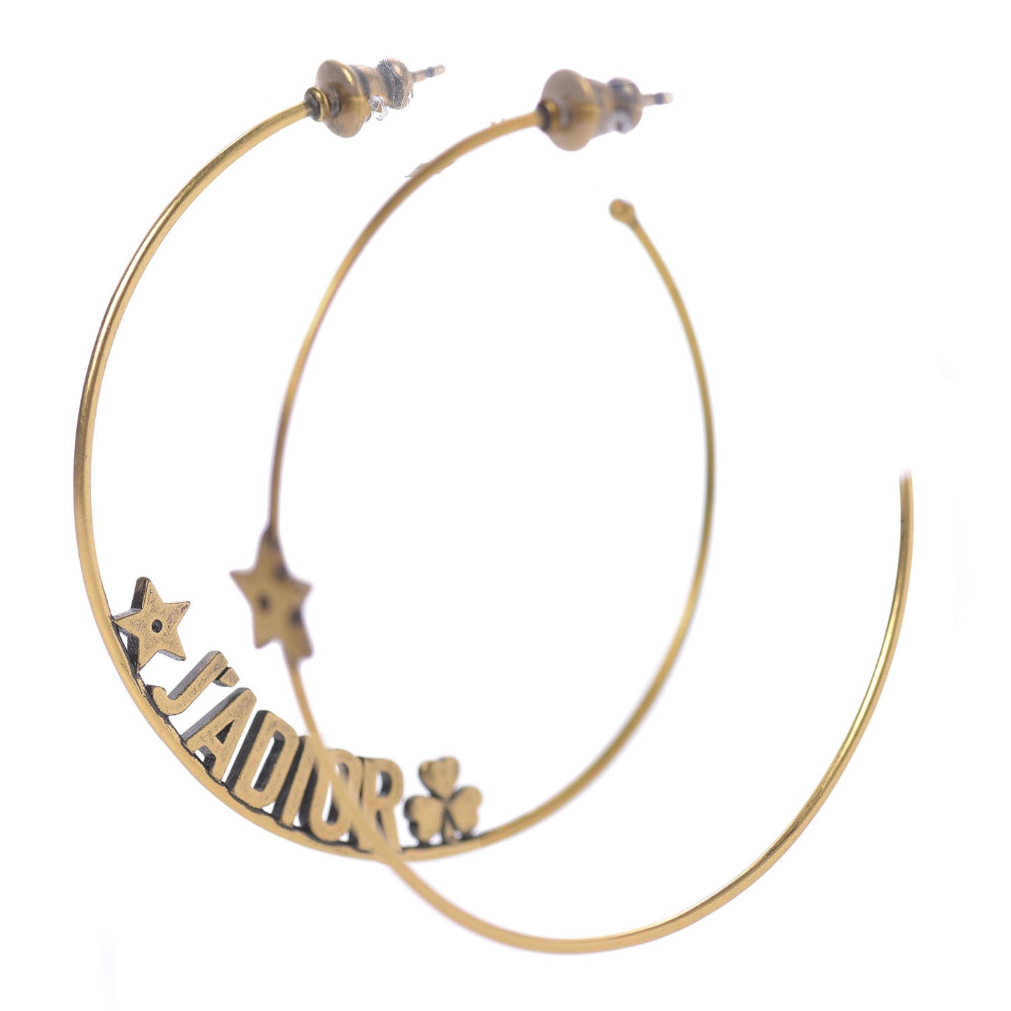 Metal J'Adior Hoop Earrings Aged Gold