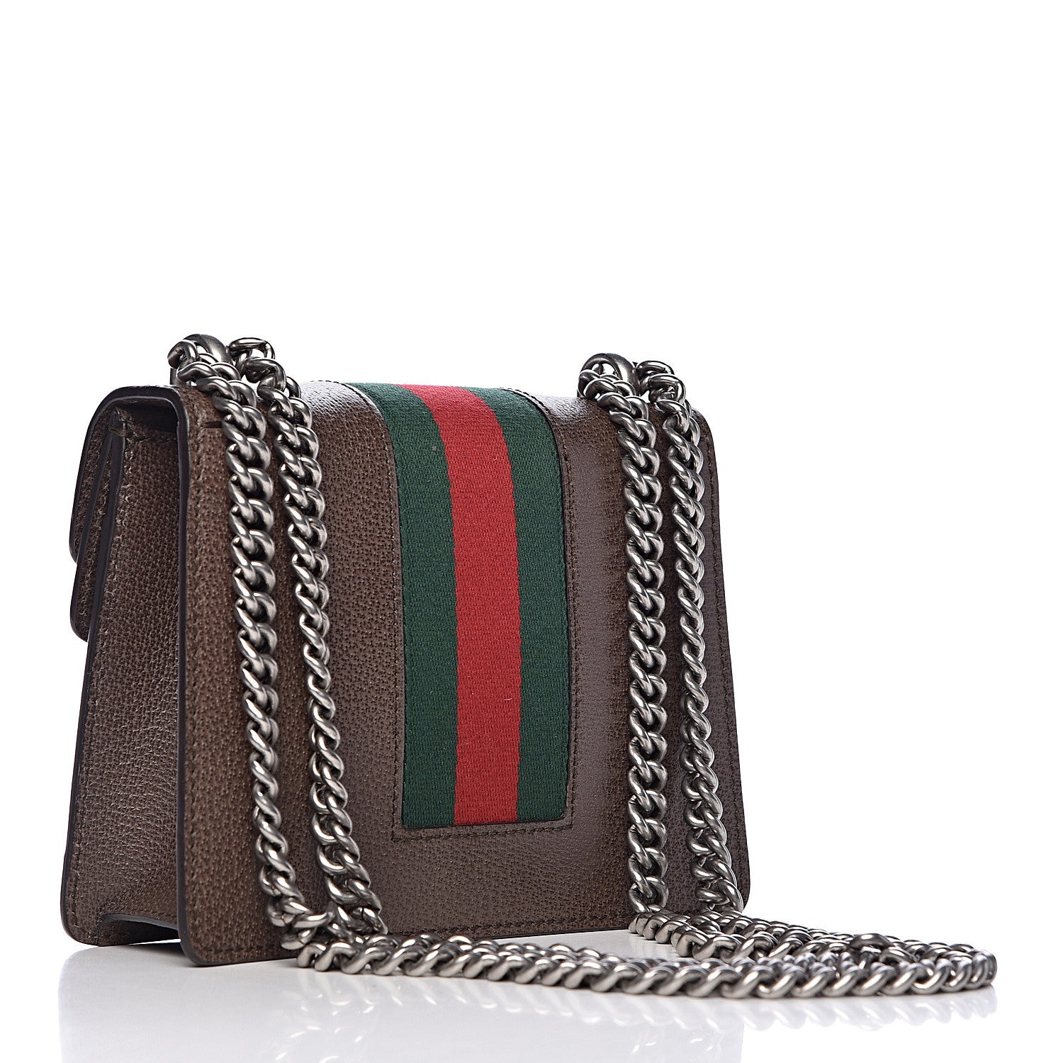 Gucci Textured Calfskin Web Mini Dionysus Shoulder Bag New Acero 3 of 10
