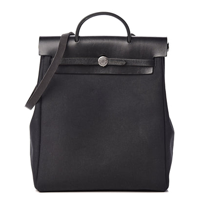 Hermes Military Toile Vache Hunter Herbag PM 31 Black 3 of 24