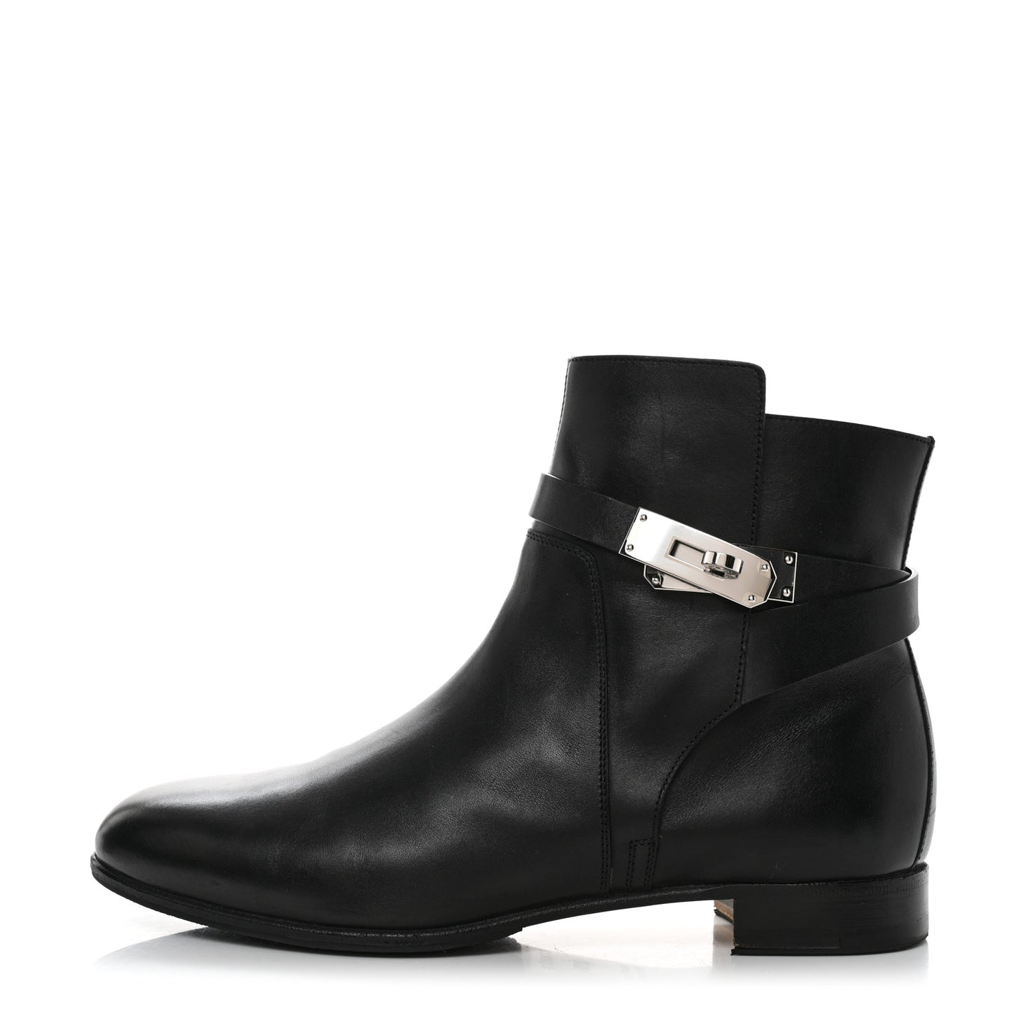 Calfskin Follow Ankle Boots 39.5 Black