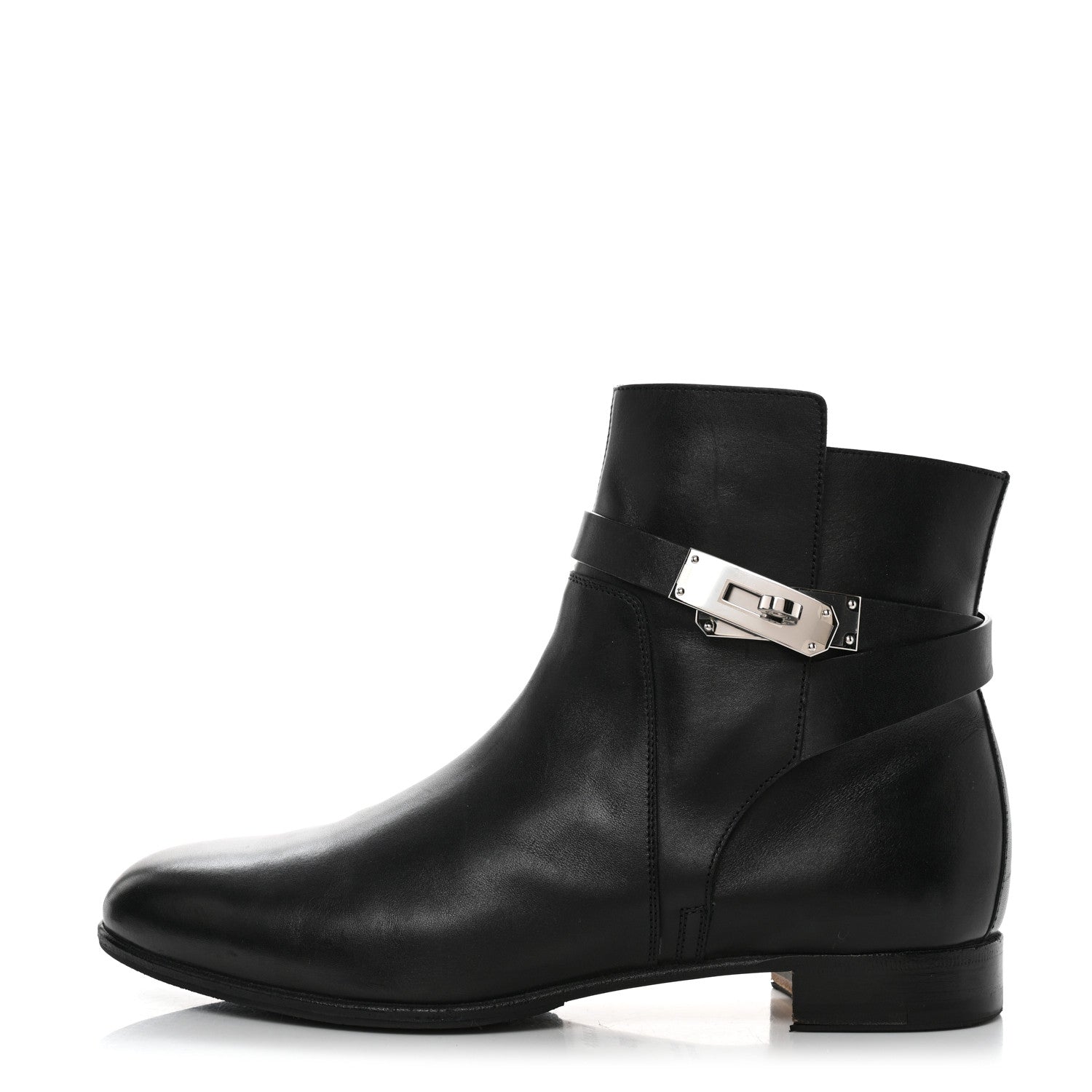 Hermes Calfskin Follow Ankle Boots 39.5 Black 1 of 10