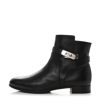 Hermes Calfskin Follow Ankle Boots 39.5 Black 1 of 10