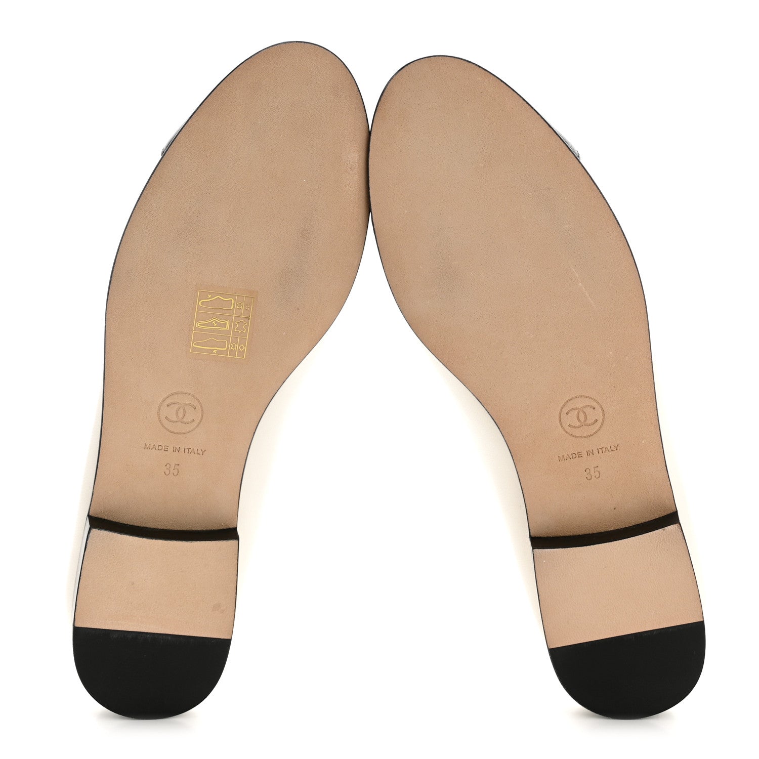 Chanel Lambskin Cap Toe CC Ballerina Flats 35 White Black 6 of 10