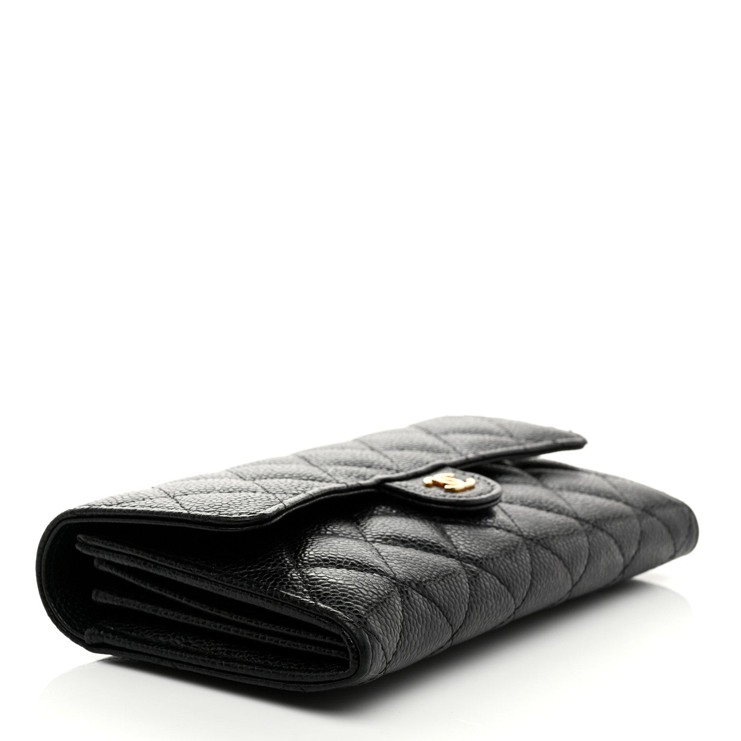 Chanel Caviar Quilted Large Gusset Flap Wallet Black 4 of 9