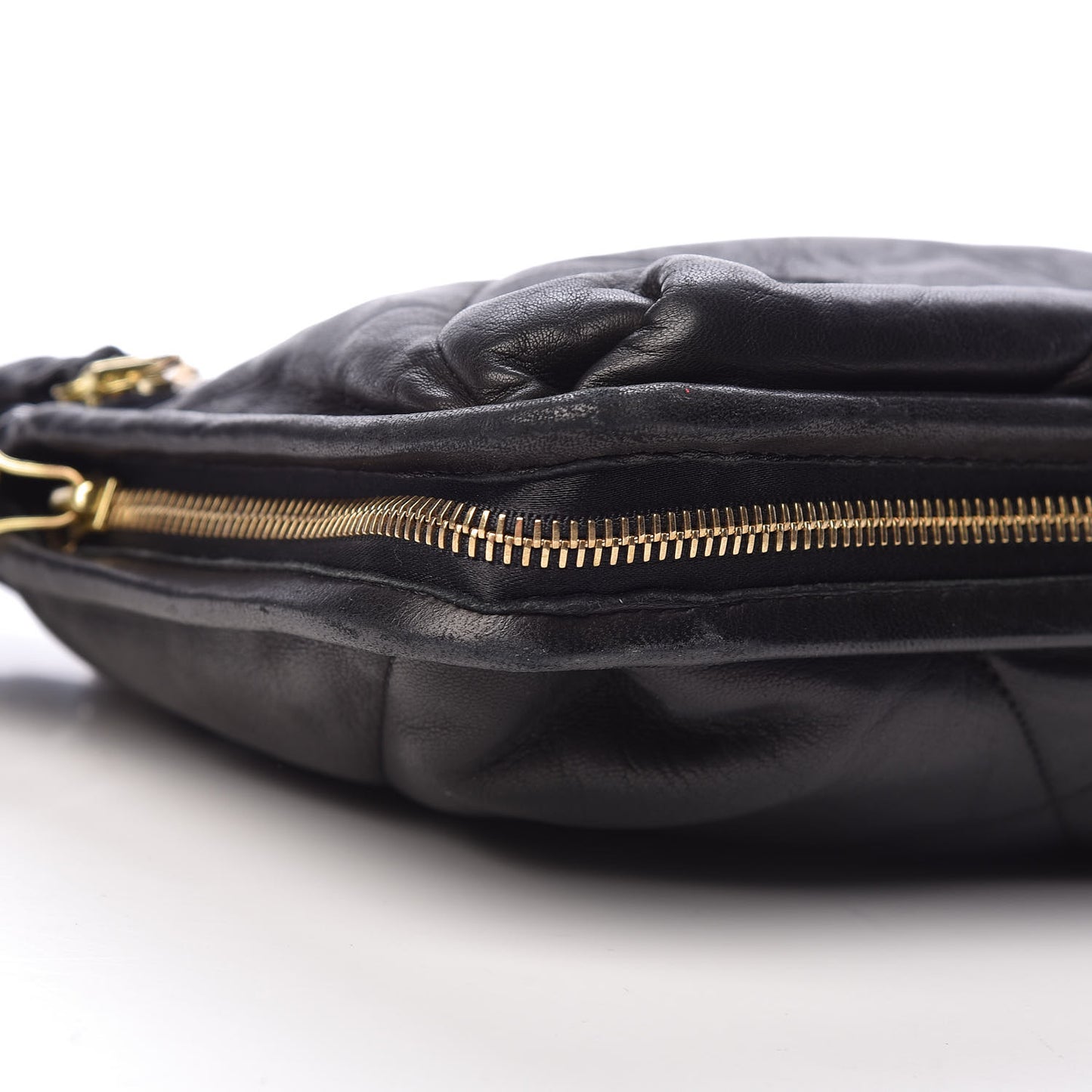 Lambskin Quilted Medium Amalia Shoulder Bag Black