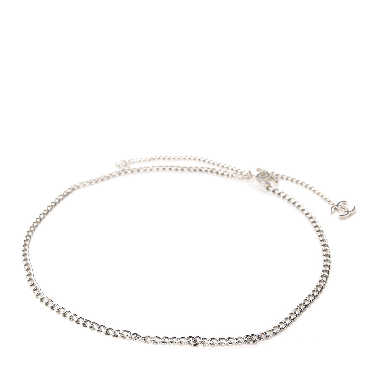 Chanel Enamel CC Ceinture Fantai Adjustable Belt Silver Black 2 of 5