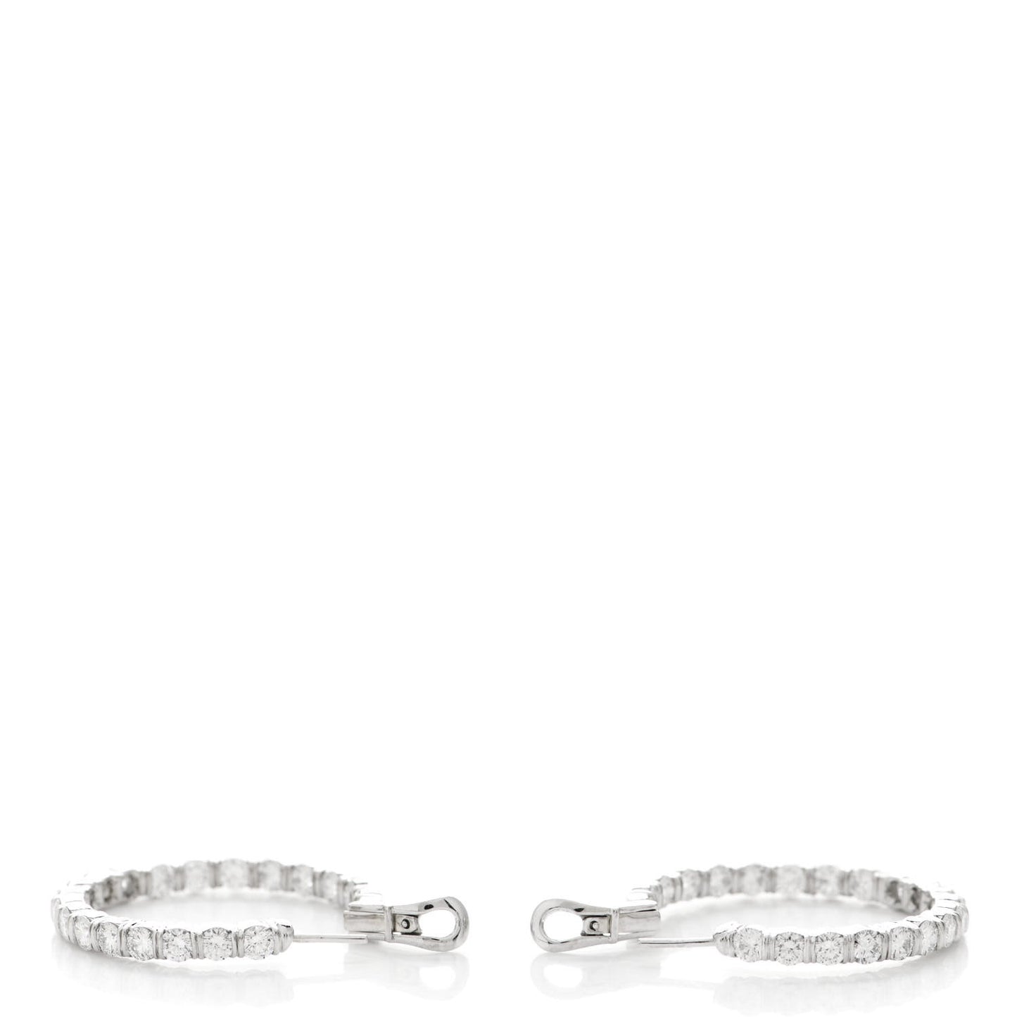 Platinum Diamond Inside Out Hoop Earrings