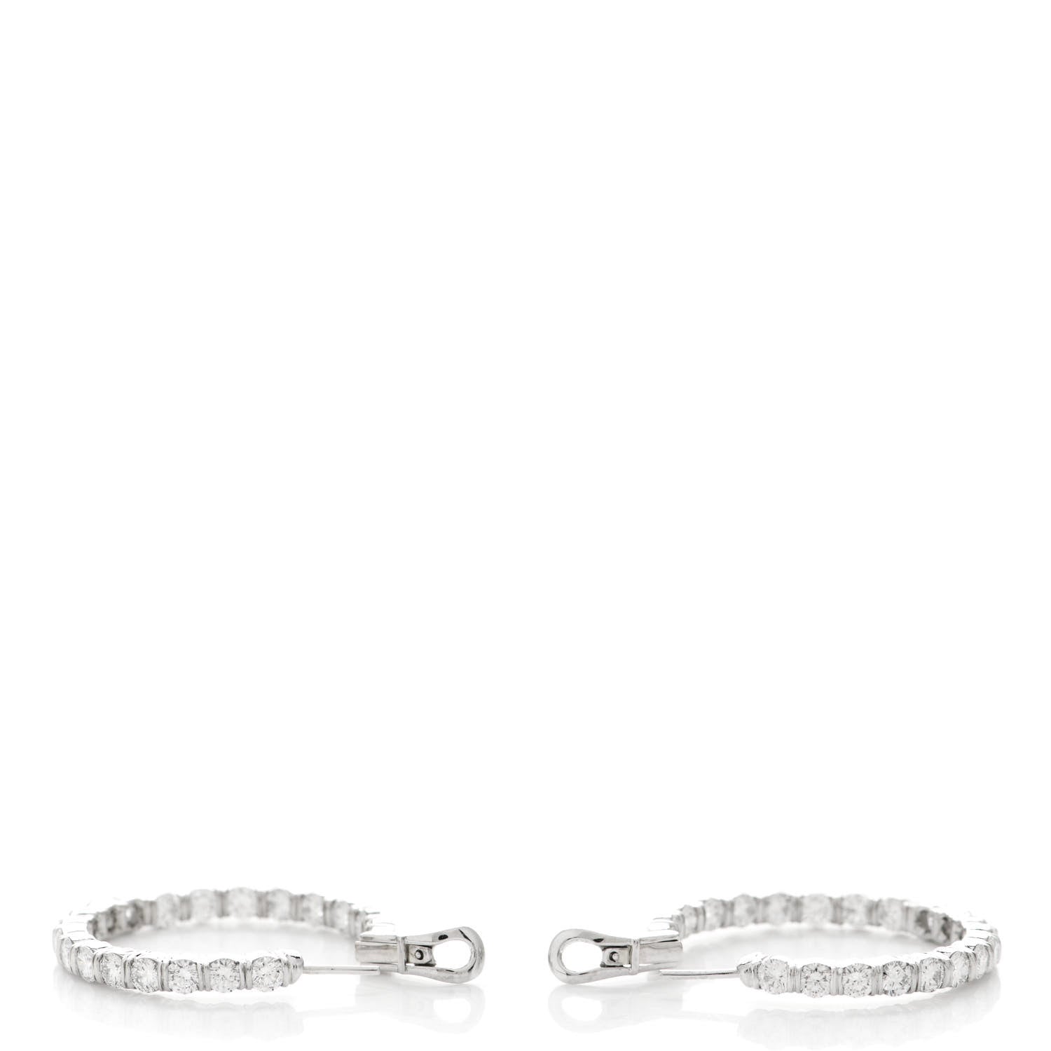 Harry Winston Platinum Diamond Inside Out Hoop Earrings 3 of 5