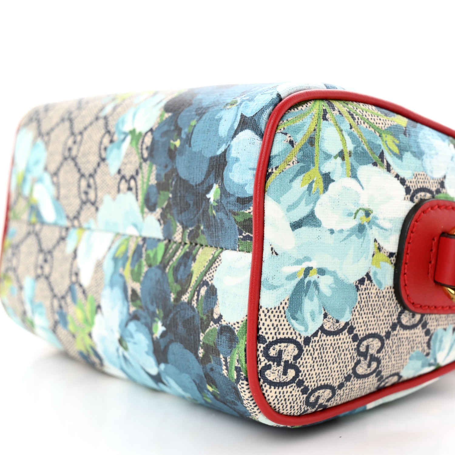 Gucci GG Supreme Monogram Blooms Mini Boston Navy Blue Hibiscus 11 of 12