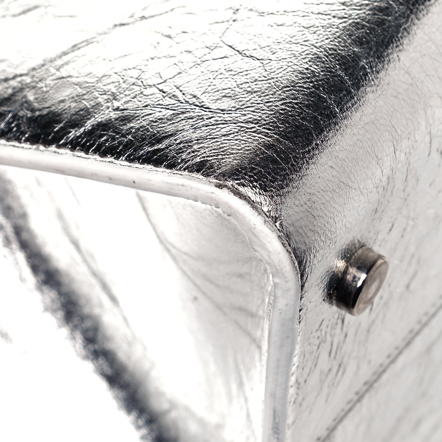 Metallic Calfskin Medium Diorever Flap Silver