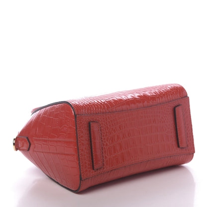 Givenchy Calfskin Crocodile Embossed Mini Antigona Red 5 of 11
