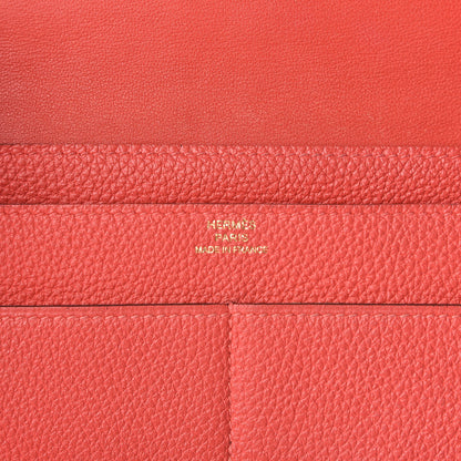 Hermes Togo Dogon Duo Wallet Rouge Pivoine 9 of 13