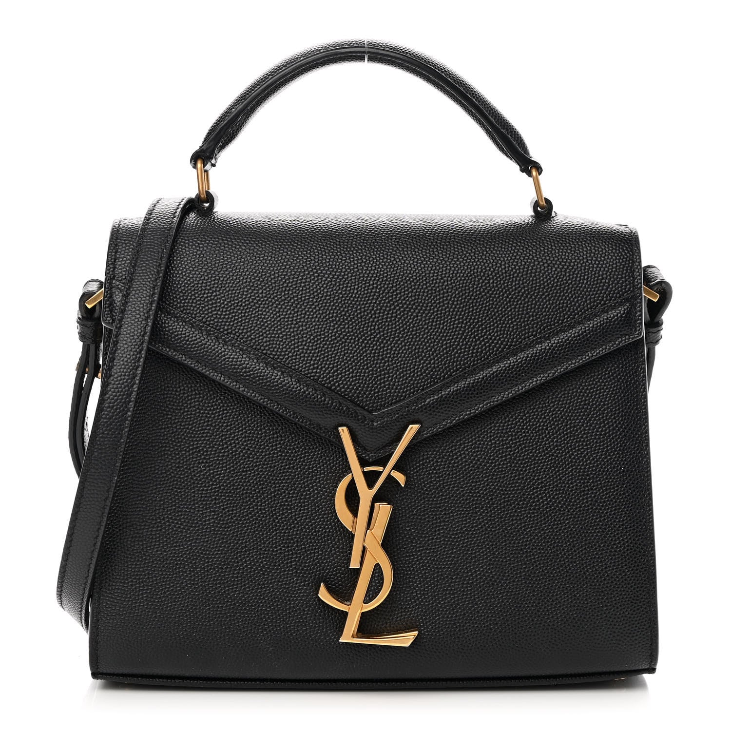 Saint Laurent Grain de Poudre Mini Classic Monogram Cassandra Top Handle Black 1 of 12