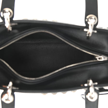 Christian Dior Calfskin Studded Medium Lady Dior Black 6 of 11
