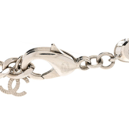 Chanel Crystal CC Chain Links Choker Necklace Silver 4 of 5