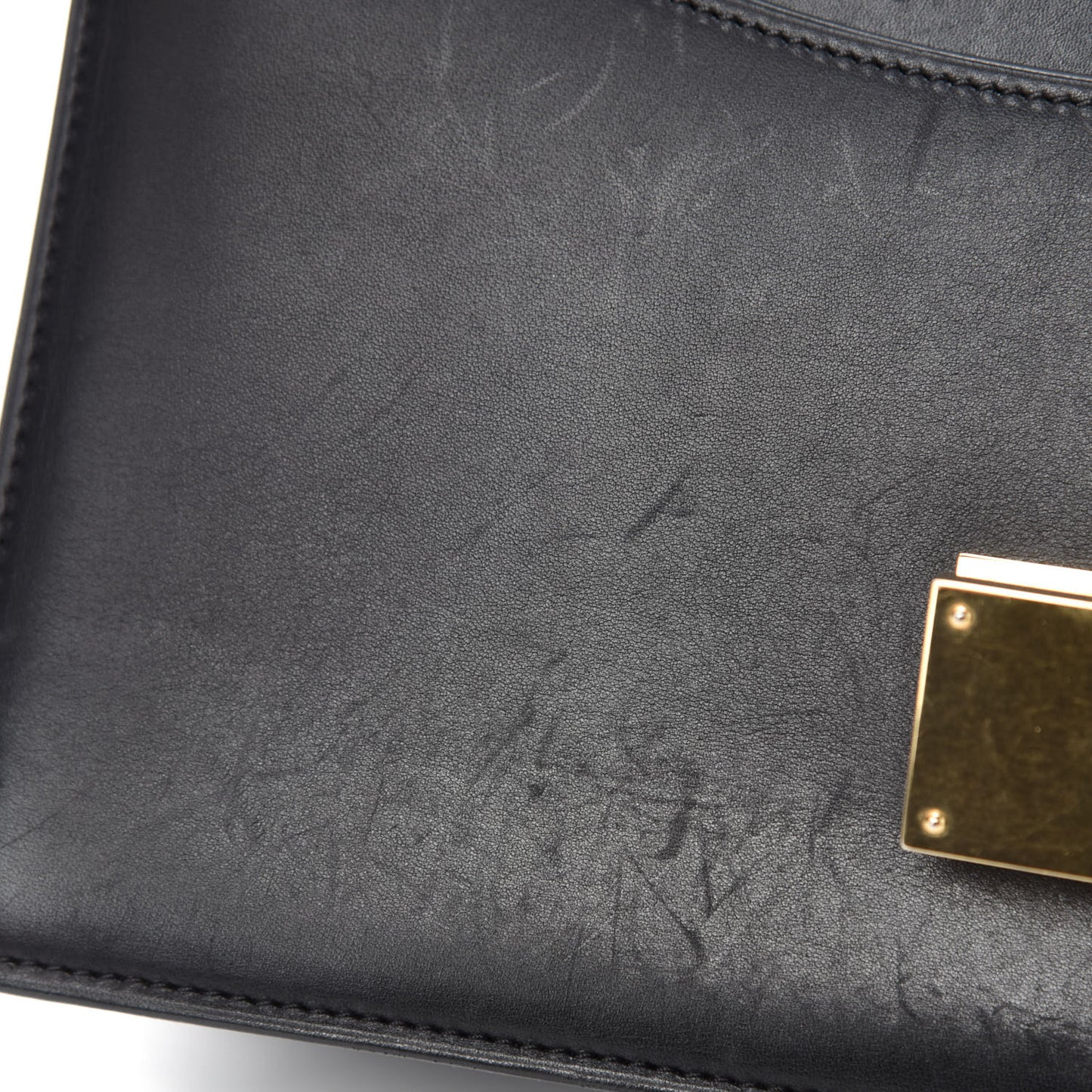 Calfskin Bi-Color Small Case Flap Black Camel