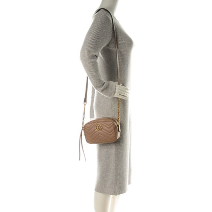 Gucci Calfskin Matelasse Mini GG Marmont Chain Shoulder Bag Nude 2 of 7