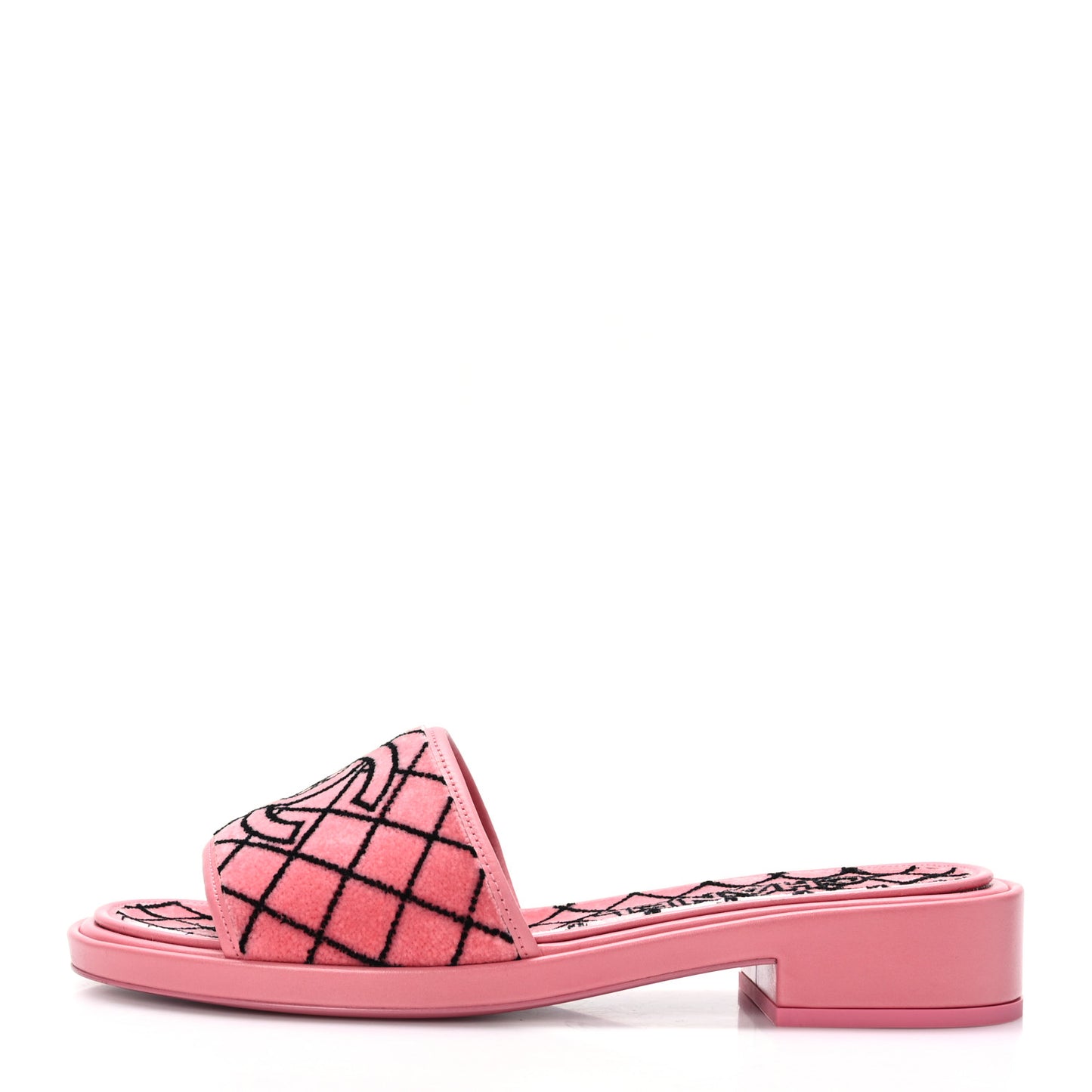 Shearling Quilt Print Quilt CC Mules 38 Pink