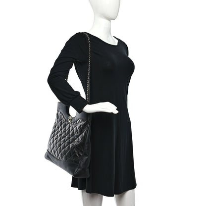 Chanel Shiny Aged Calfskin Quilted Large 31 Shopping Bag Black 2 of 13
