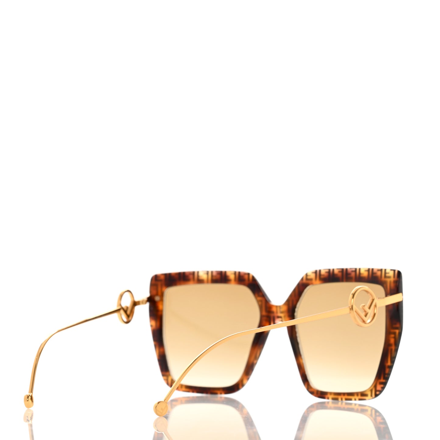 Acetate Metal F is Fendi FF Butterfly Sunglasses FF 0410/S Havana