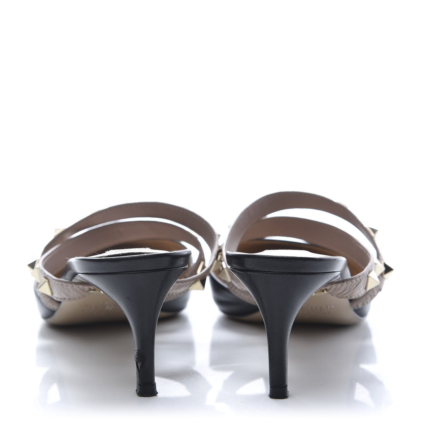 Nappa Rockstud Criss Cross 55mm Mules 37 Black Poudre