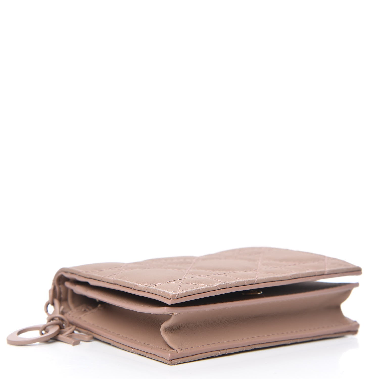 Christian Dior Ultra Matte Calfskin Cannage Mini Lady Dior Wallet Beige 4 of 8
