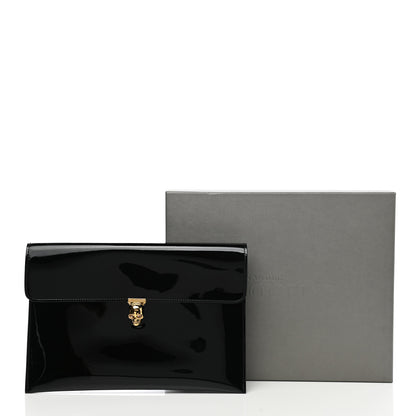 Alexander McQueen Patent Skull Lock Envelope Clutch Black 8 of 8