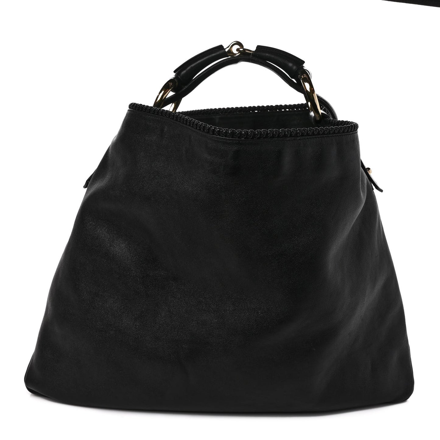 Calfskin Large Horsebit Chain Hobo Black