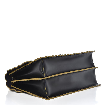 Fendi Vitello Liberty Scalloped Studded Kan I Shoulder Bag Black 5 of 8