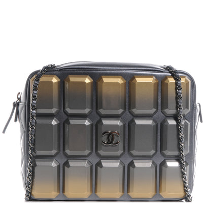 Chanel Metallic Lambskin Plexiglass Evening Art Flap Silver 1 of 7