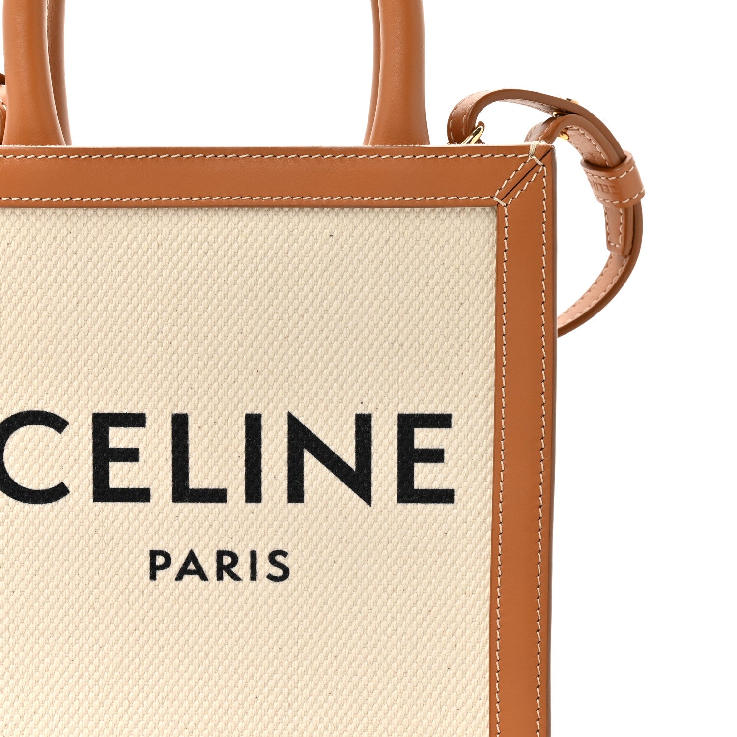Celine Canvas Calfskin Mini Vertical Cabas Natural Tan 7 of 13