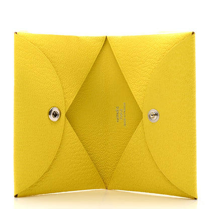 Hermes Chevre Mysore Calvi Card Case Jaune Citron 5 of 8
