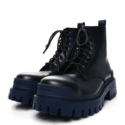 Balenciaga Calfskin Strike 20mm Lace Up Boots 40 Black 3 of 8