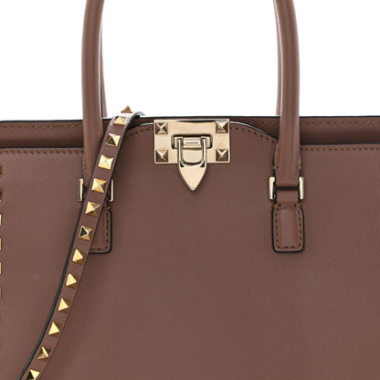 Valentino Garavani Vitello Small Rockstud Double Handle Tote Antique Rose 8 of 15