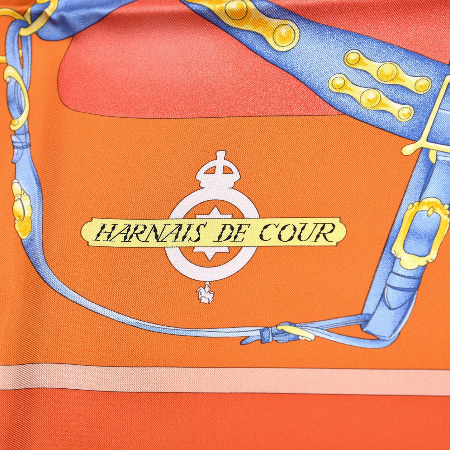 Silk Harnais De Cour Scarf 90 Orange