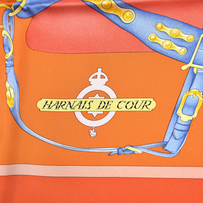 Hermes Silk Harnais De Cour Scarf 90 Orange 8 of 8