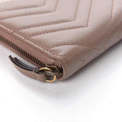 Gucci Calfskin Matelasse GG Marmont Zip Around Organizer Wallet Porcelain Rose 12 of 17