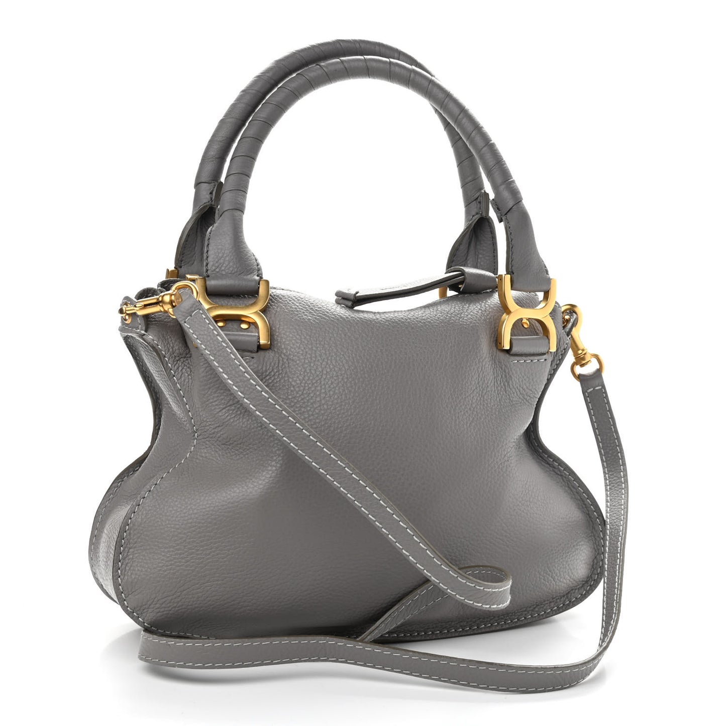 Calfskin Small Marcie Satchel Cashmere Grey