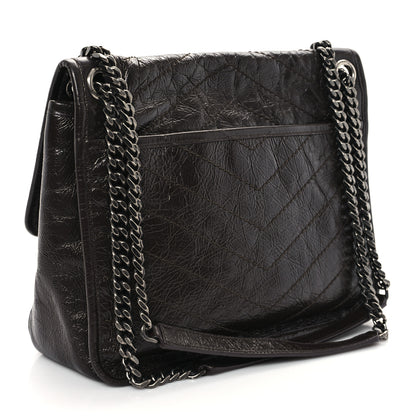 Saint Laurent Crinkled Calfskin Matelasse Monogram Medium Niki Chain Satchel Moka 2 of 11