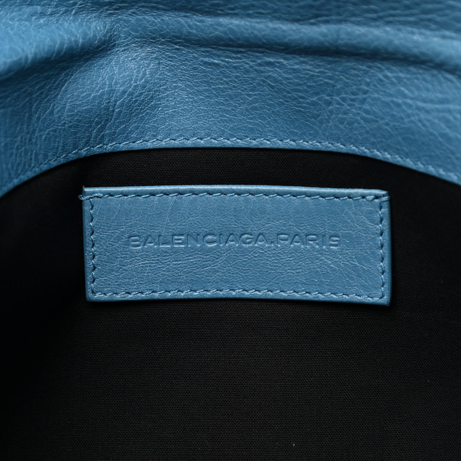 Balenciaga Agneau Giant 12 Silver Hardware Envelope Strap Clutch Bleu Tropical 7 of 14