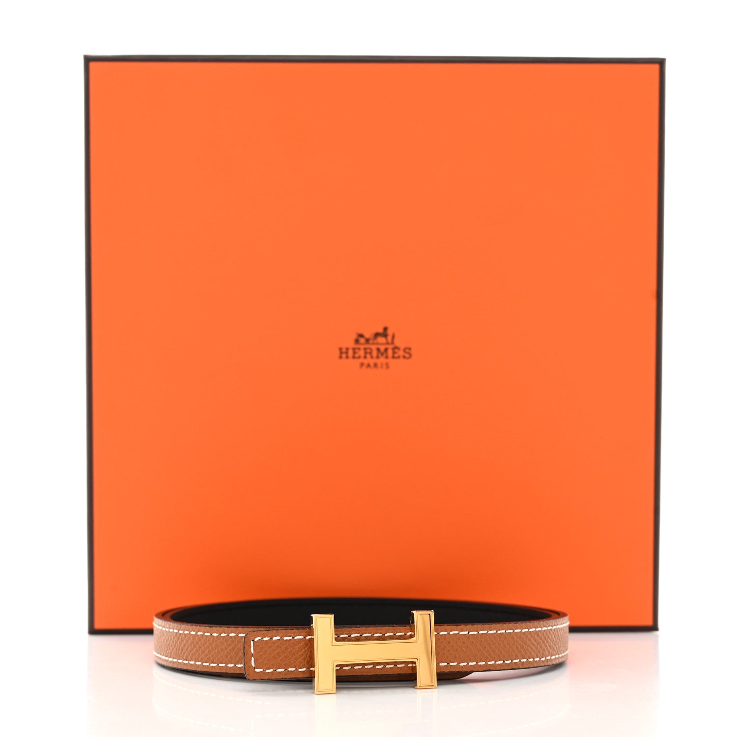 Hermes Swift Epsom 13mm Focus Belt 70 28 Black Gold 9 of 9