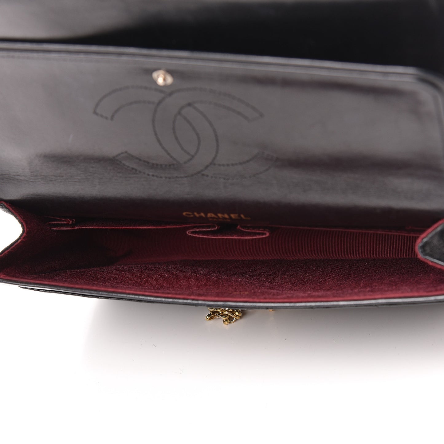 Lambskin Quilted Medium Double Flap Bijoux Chain Black