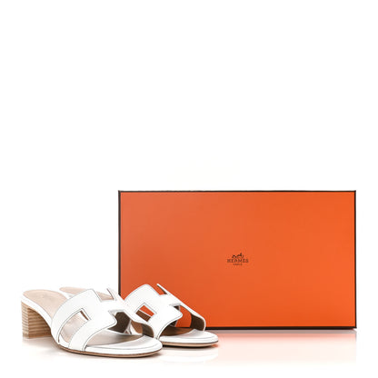 Hermes Calfskin Oasis Sandals 37 White 10 of 10