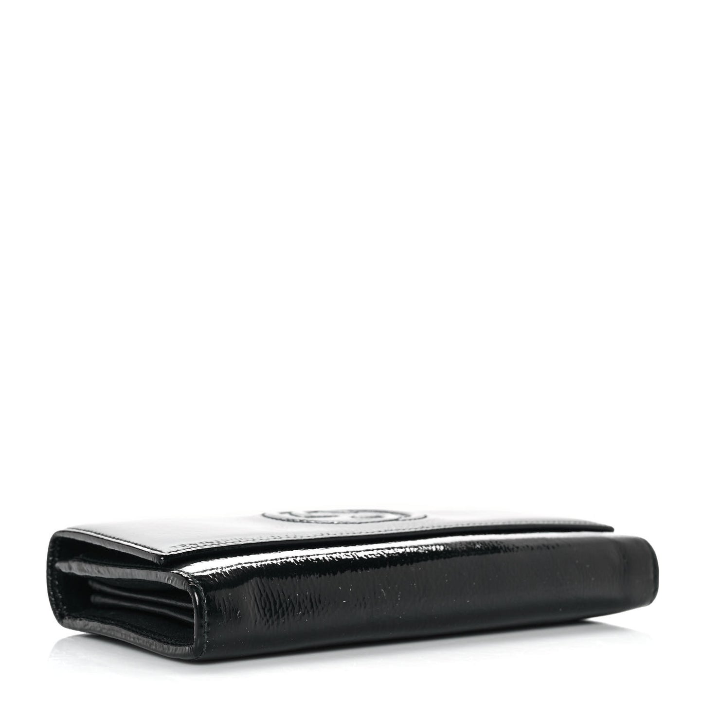 Patent Calfskin Large Soho Continental Wallet Black
