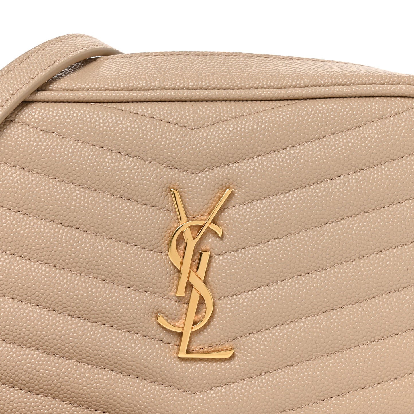 Grain De Poudre Matelasse Monogram Mini Lou Camera Bag Dark Beige