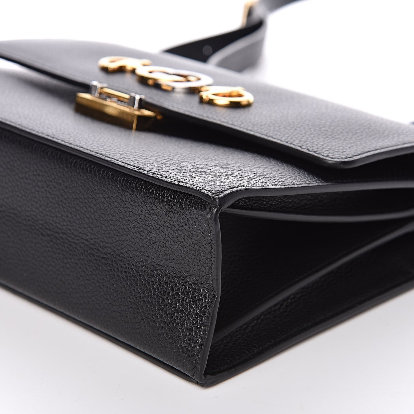 Grainy Calfskin Small Zumi Shoulder Bag Black